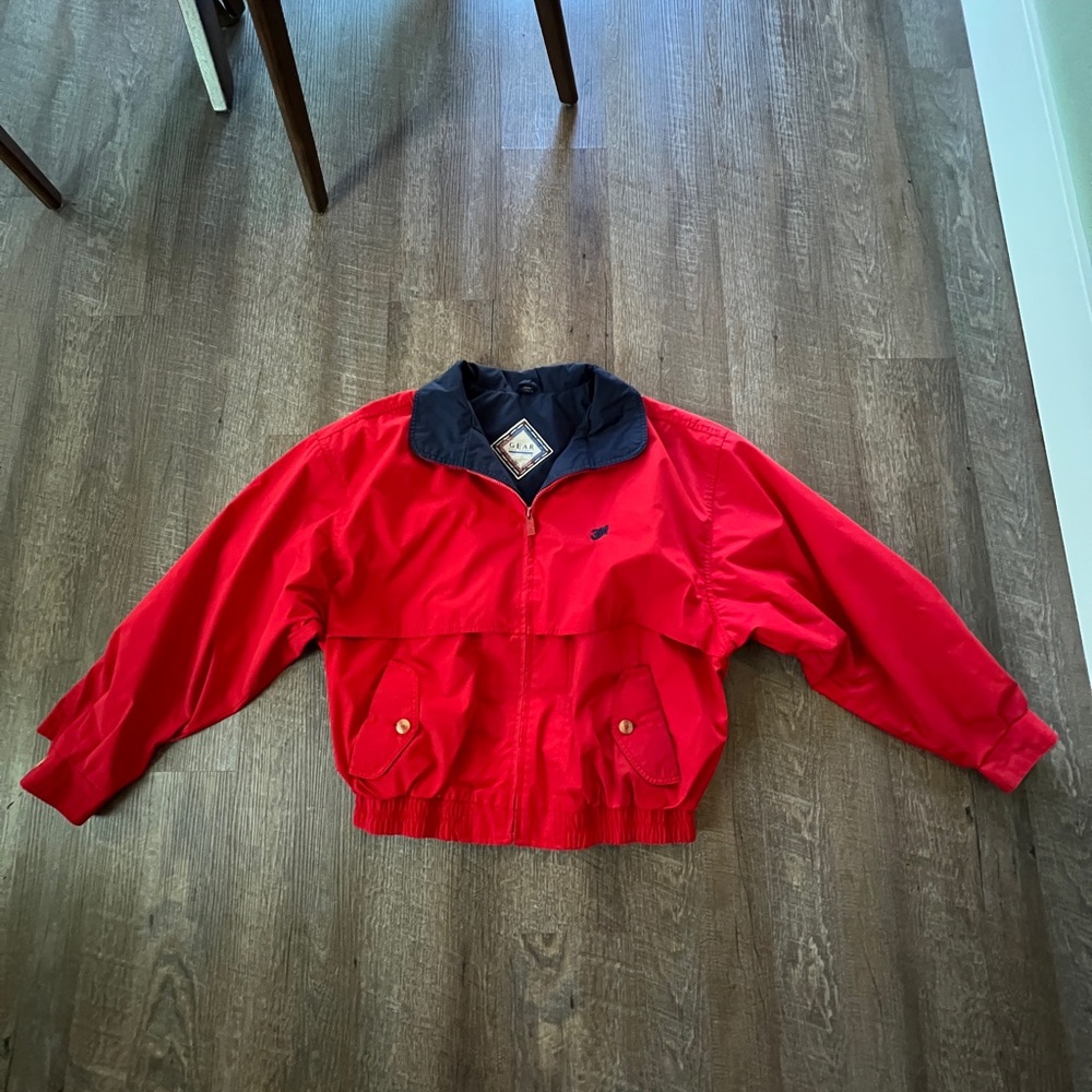 Red Vintage Wind Breaker Jacket